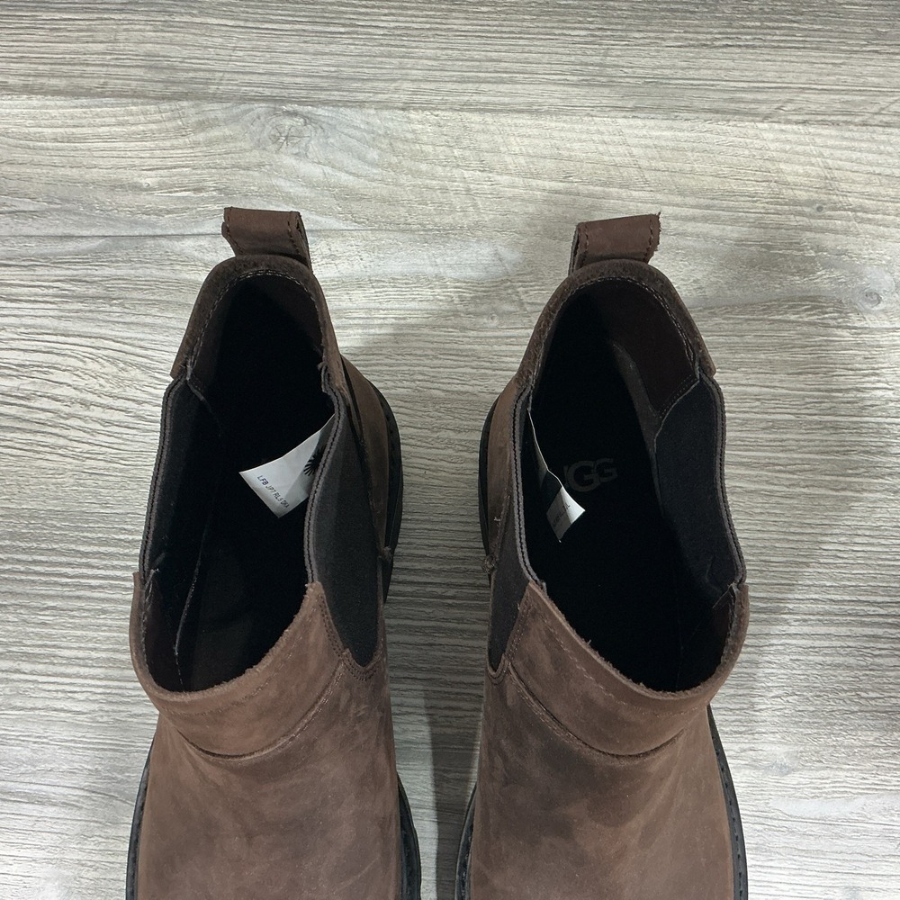 UGG Loxley Chelsea Waterproof Boots Leather 1138119 Pull On Brown Women's 8.5 - Picture 9 of 12
